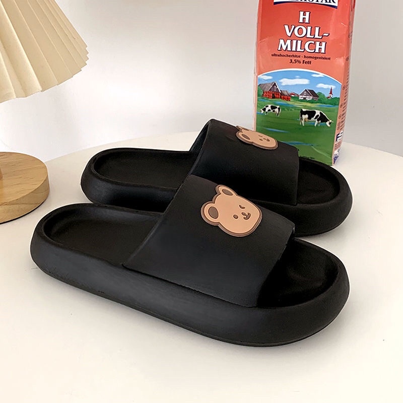 Dép quai ngang đế cao sẵn màu trắng hình mặt người size 36