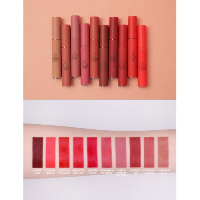 Son kem lì 3CE VELVET LIP TINT màu đỏ thuần #BEST EVER