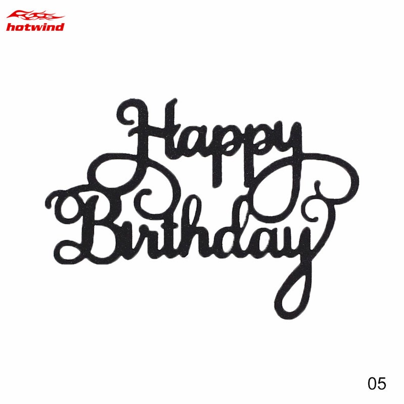 Topper trang trí bánh kem 5 màu hình chữ Happy Birthday tùy chọn