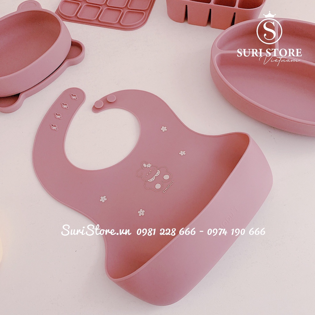 Yếm máng ăn dặm Silicon Baby BIB cao cấp chính hãng Bluemama Hàn Quốc