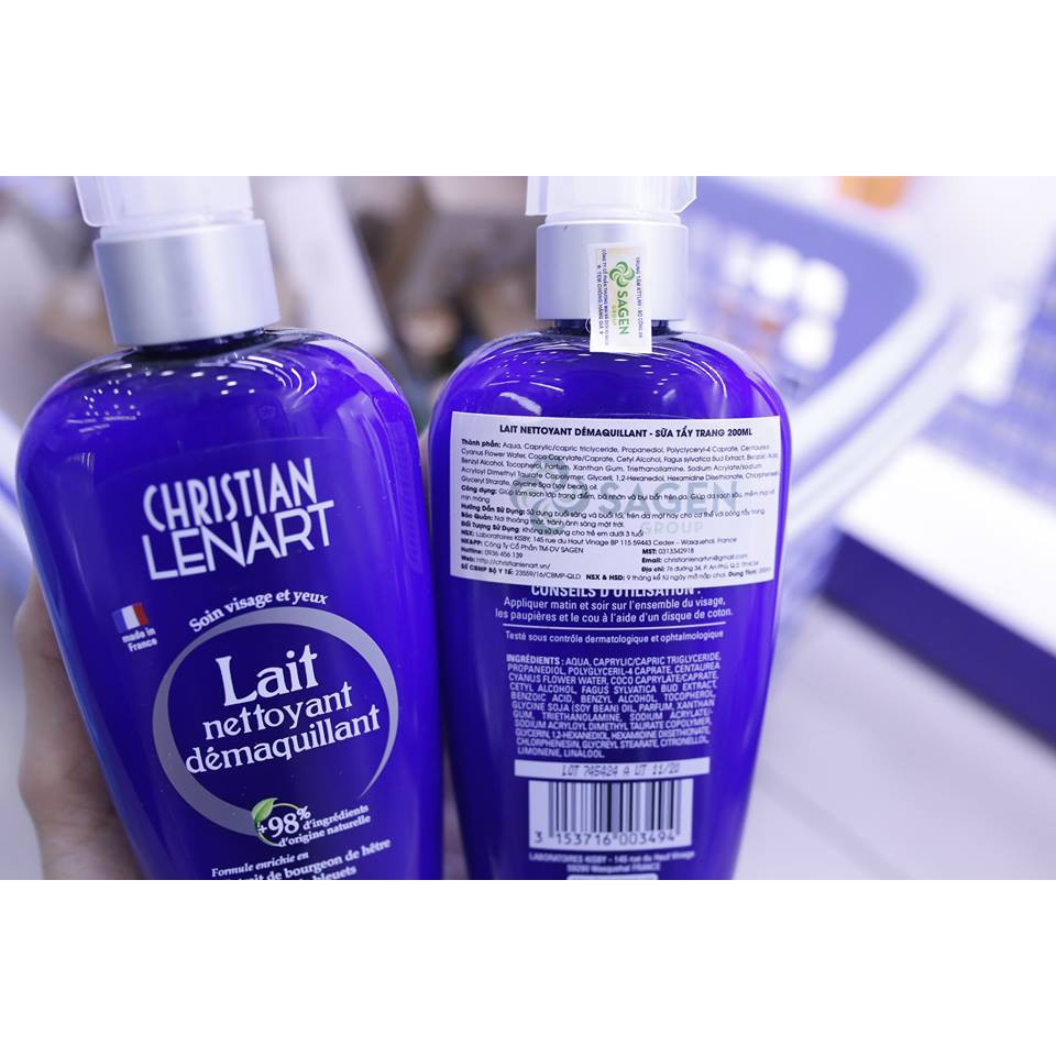 Sữa Tẩy Trang 2 in 1 Lait Nettoyant Christian Lenart