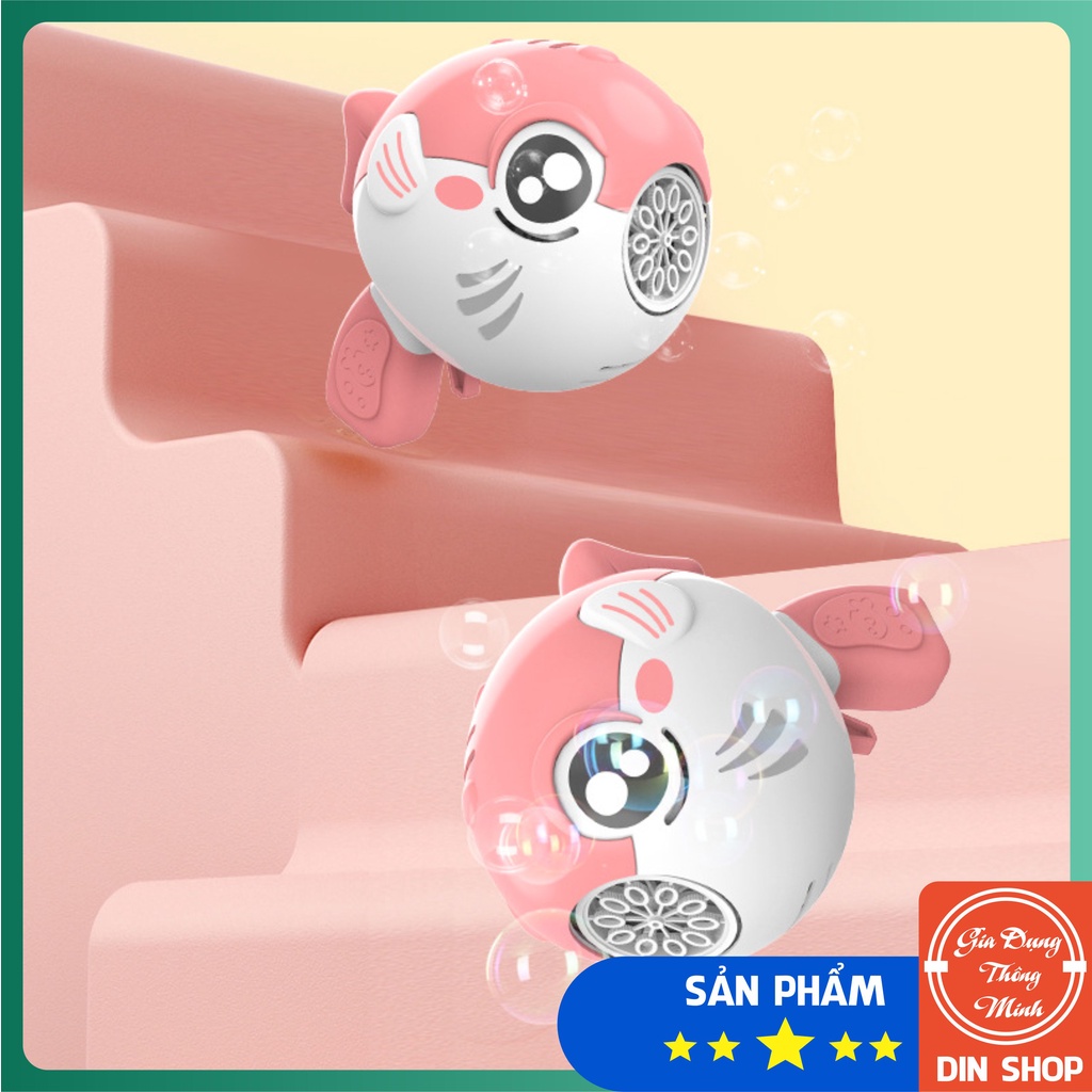 Cá heo thổi bong bóng tự động ❤️CÓ ĐÈN - 10 NÒNG❤️ Súng đồ chơi bắn bong bóng xà phòng hình cá heo có đèn cho bé