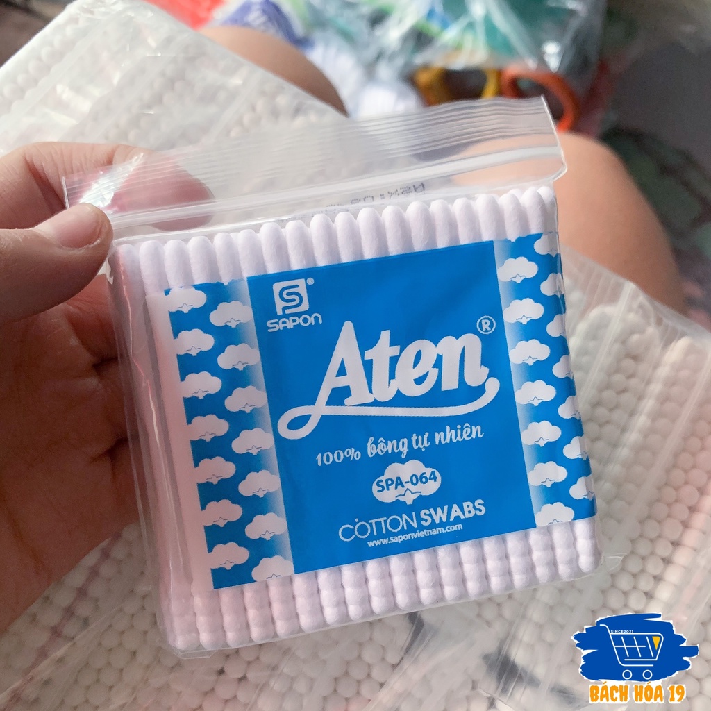 Tăm bông ATEN cho bé sơ sinh, bông tự nhiên