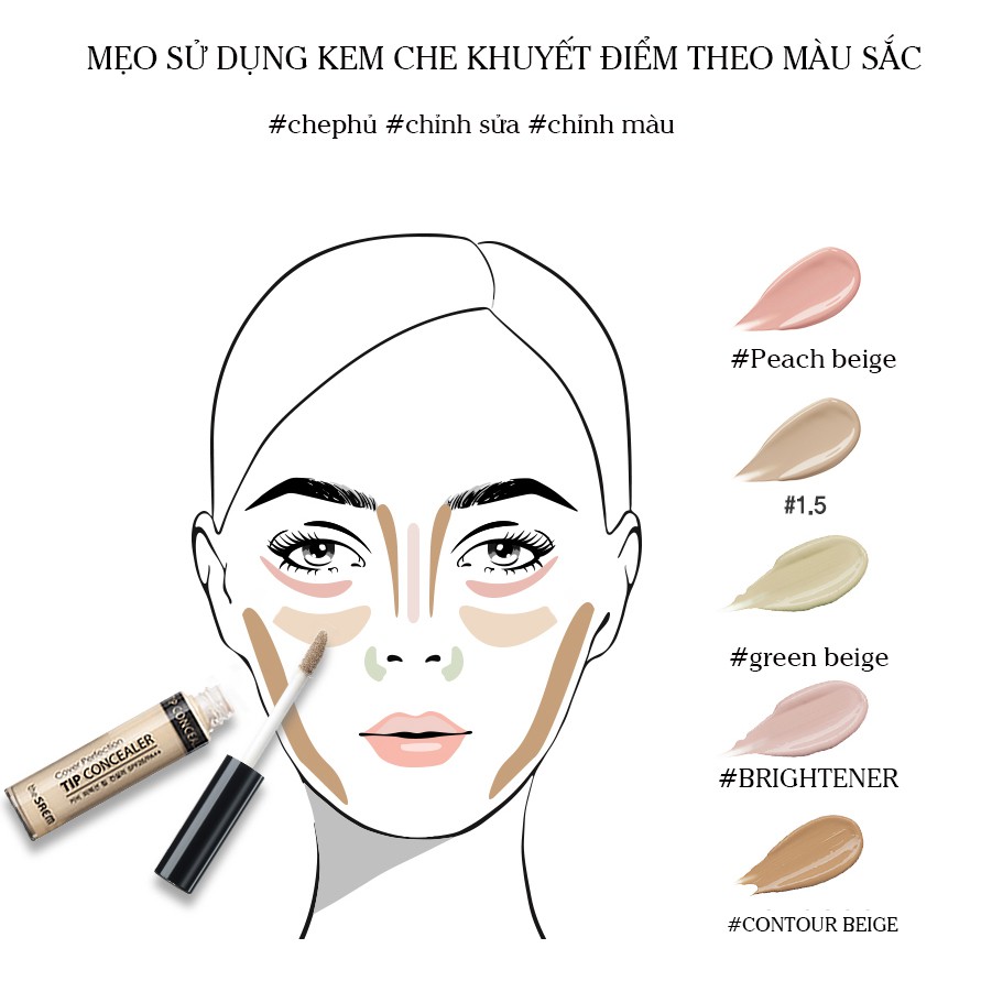 KEM CHE KHUYẾT ĐIỂM THE SAEM COVER PERFECTION TIP CONCEALER