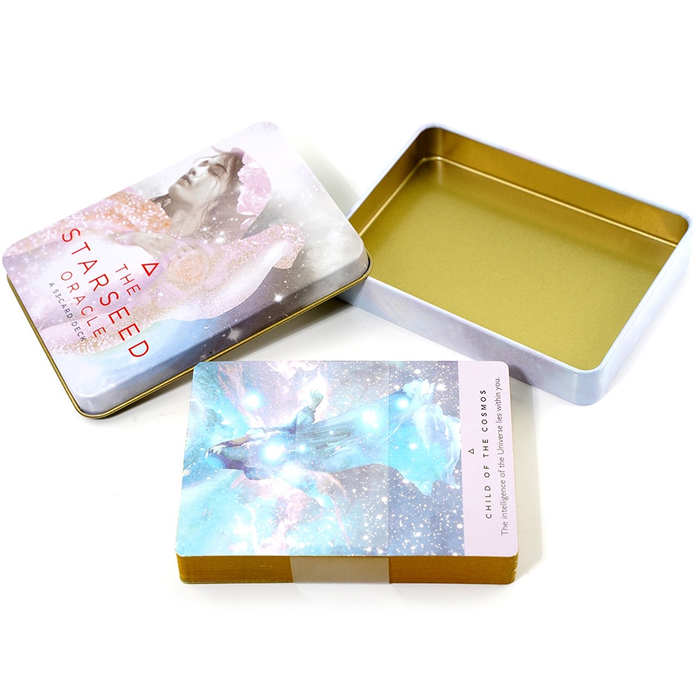 [Mạ Cạnh] Bộ Bài Starseed Oracle Hộp Thiếc Mạ Cạnh Vàng 53 Lá Tặng File Tiếng Anh Và Đá Thanh Tẩy TH89