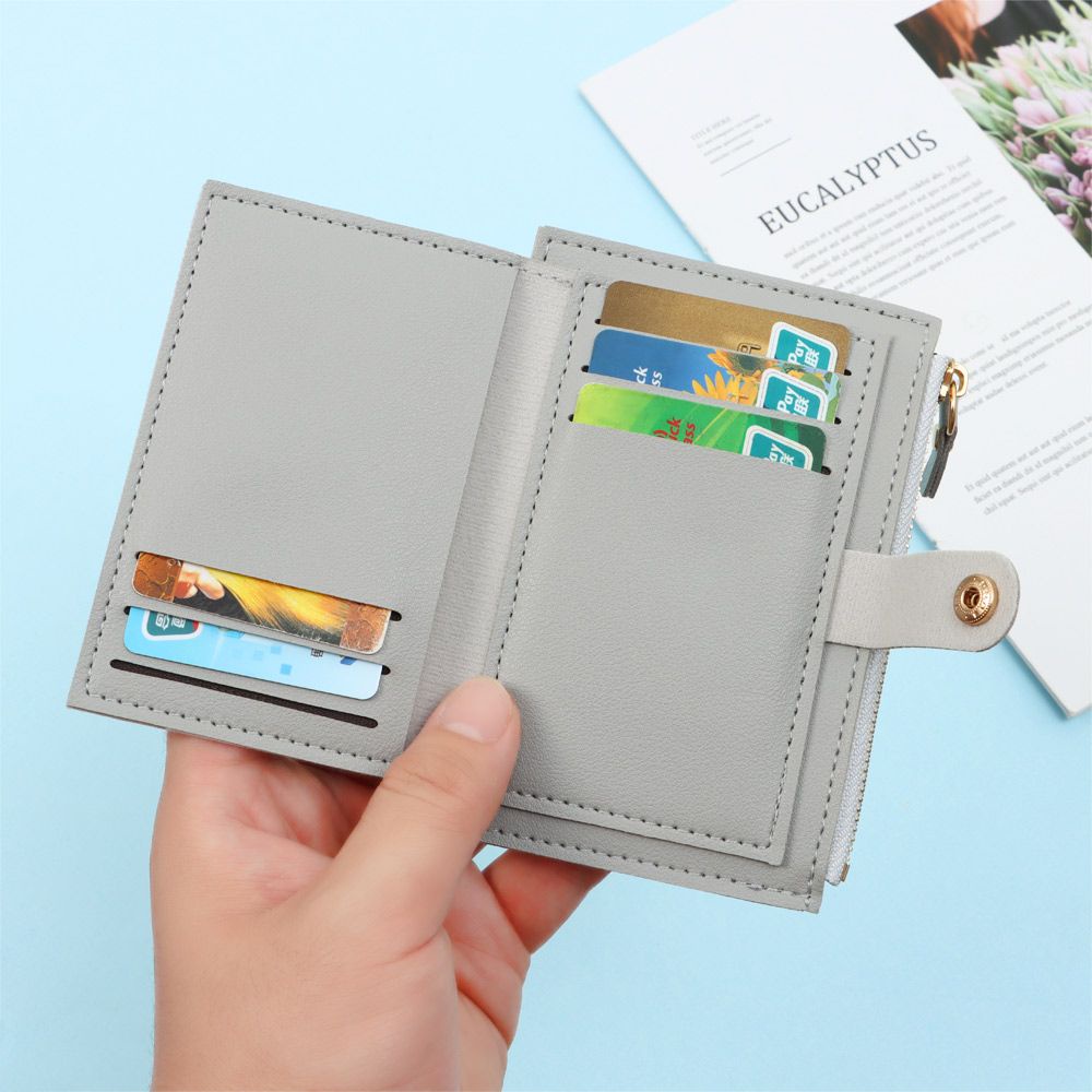 UUMIR Ví da PU mini màu trơn nhiều màu sắc thời trang dễ thương cho nữ