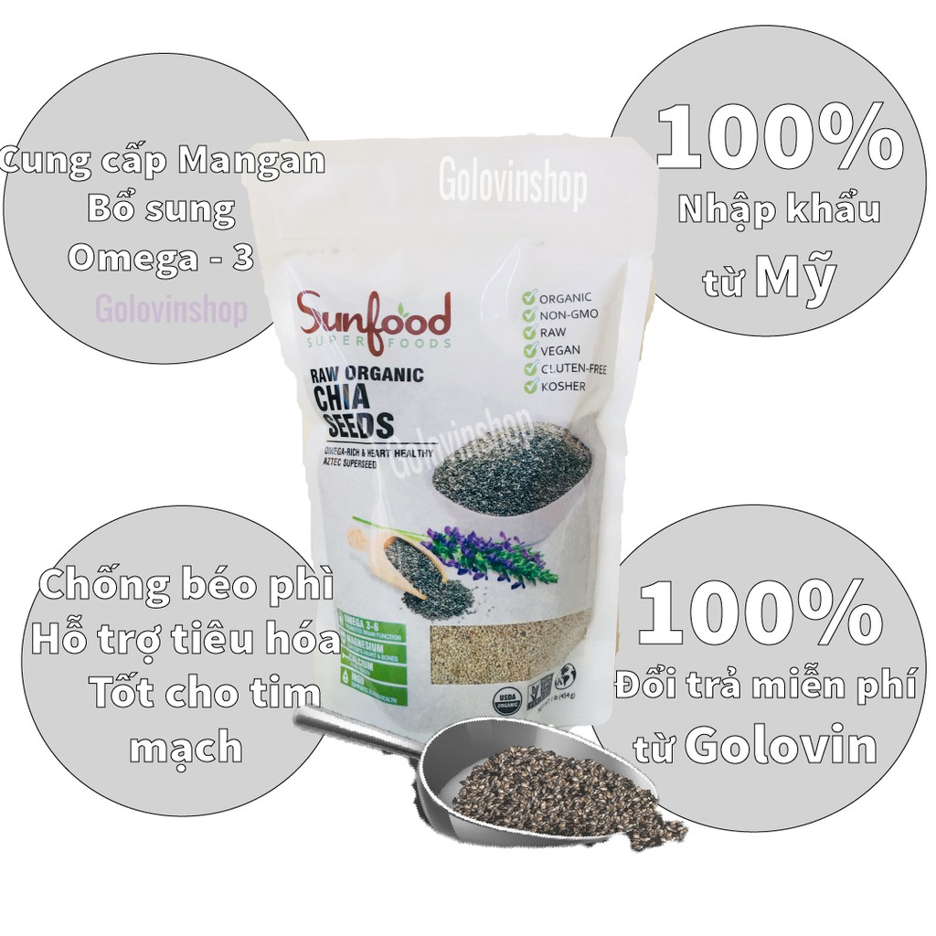 Hạt chia đen Nutiva nhập khẩu Mỹ túi 907g giúp giảm cân, bổ sung chất dinh dưỡng golovinshop | BigBuy360 - bigbuy360.vn