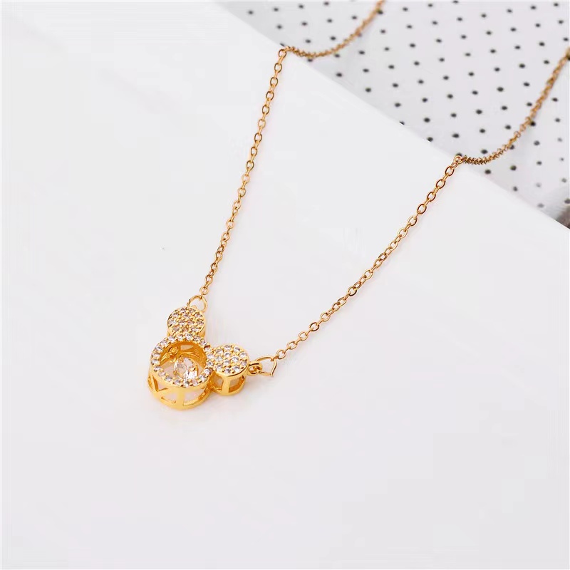 Vòng cổ Thép Titan Màu Vàng Hồng Thời Trang Đơn Giản Cho Nữ