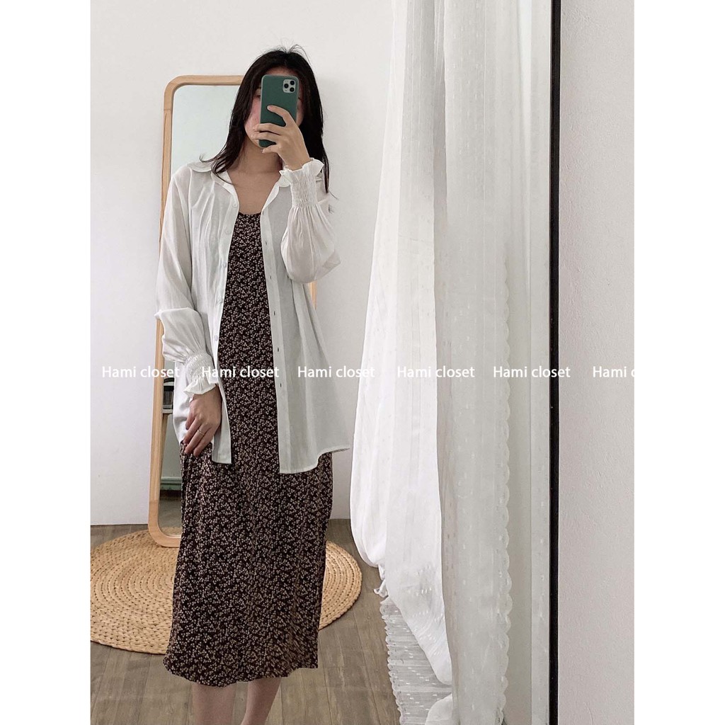 váy yếm hai dây hoa nhí hàn quốc chất đẹp váy yếm ulzzang dáng dài ( không kèm áo) mã VY03 | BigBuy360 - bigbuy360.vn