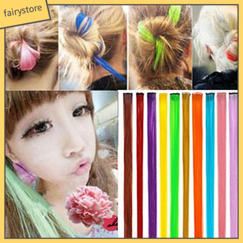 Tóc Giả Nối Dài Nhiều Màu Sắc Thời Trang Cho Nữ