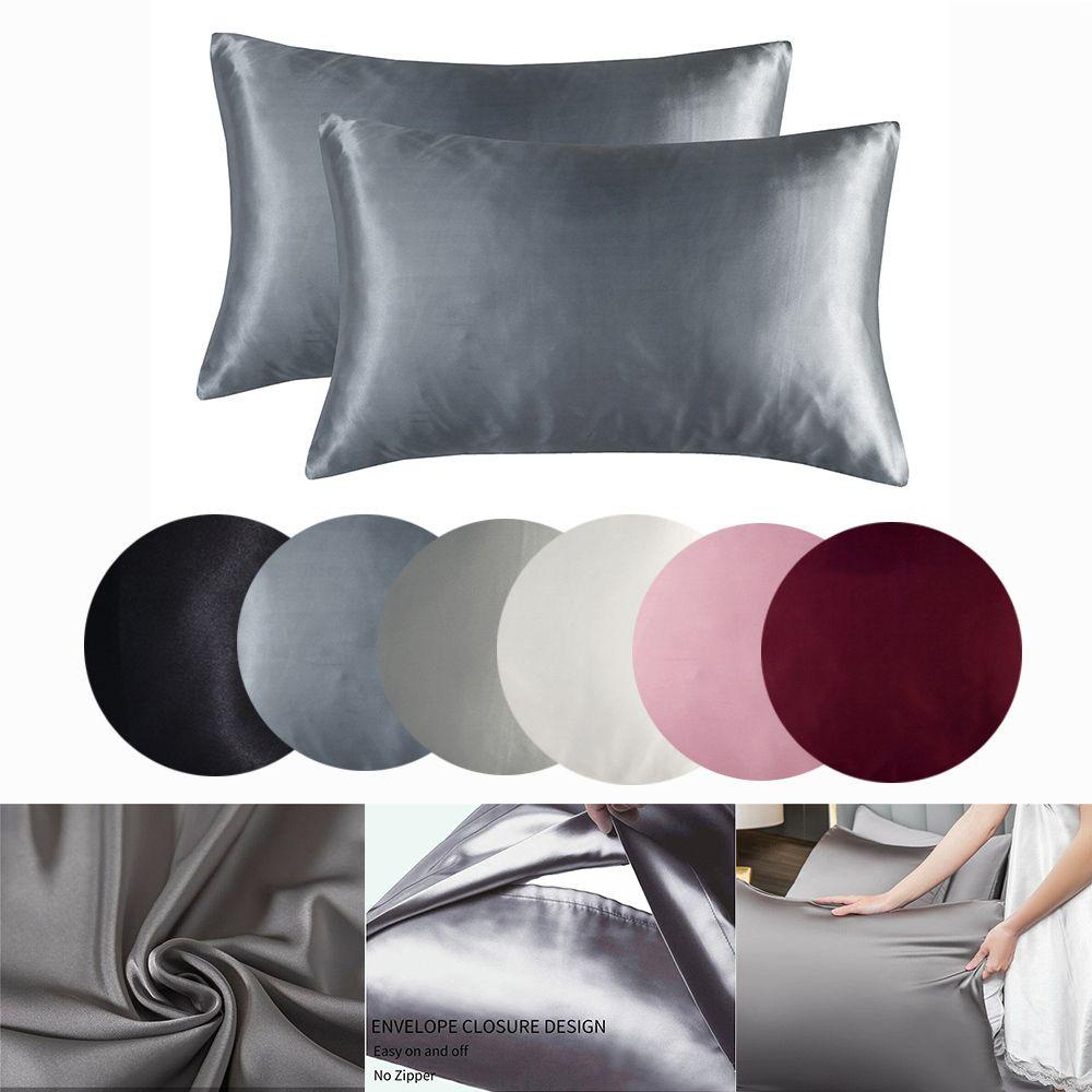 Bộ 24 Vỏ Gối Lụa Mềm 20 * 26in Trang Trí Nhà Cửa