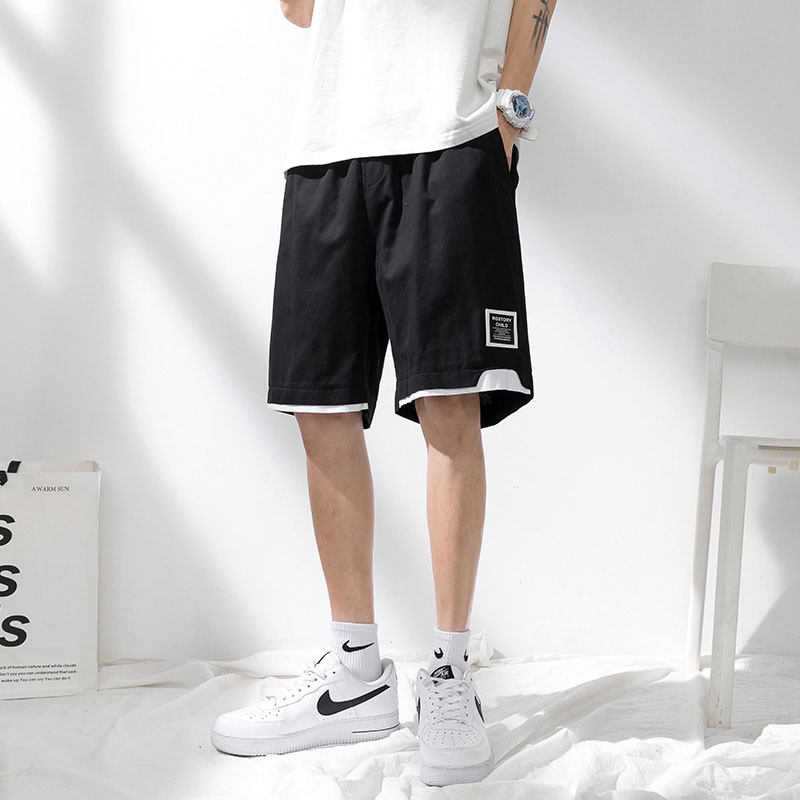 Quần Short Thể Thao Vải Cotton Mỏng Dáng Rộng Thời Trang Mùa Hè Cho Nam