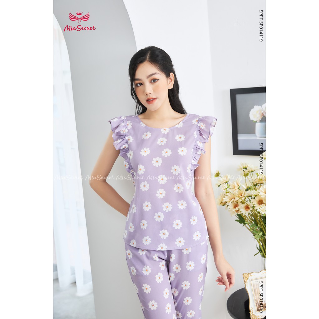 Bộ Đồ Ngủ Cánh Tiên Hoa Xuyến Chi Tím - Lửng | BigBuy360 - bigbuy360.vn