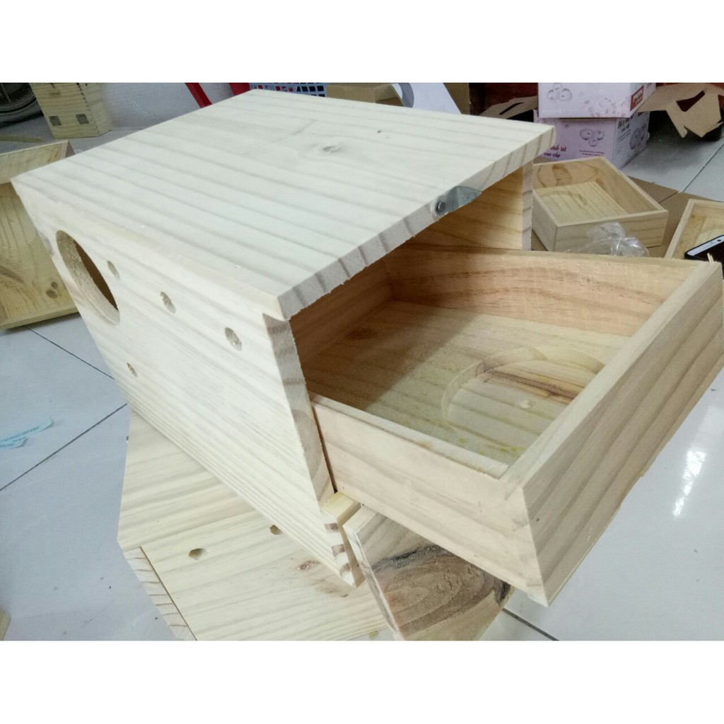 [Mã PET50K giảm Giảm 10% - Tối đa 50K đơn từ 250K] TỔ LOVEBIRD LỚN CÓ KHAY RÚT.(24x18x18)