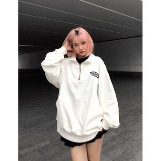 ÁO HALF ZIP SIMPLE TRẮNG
