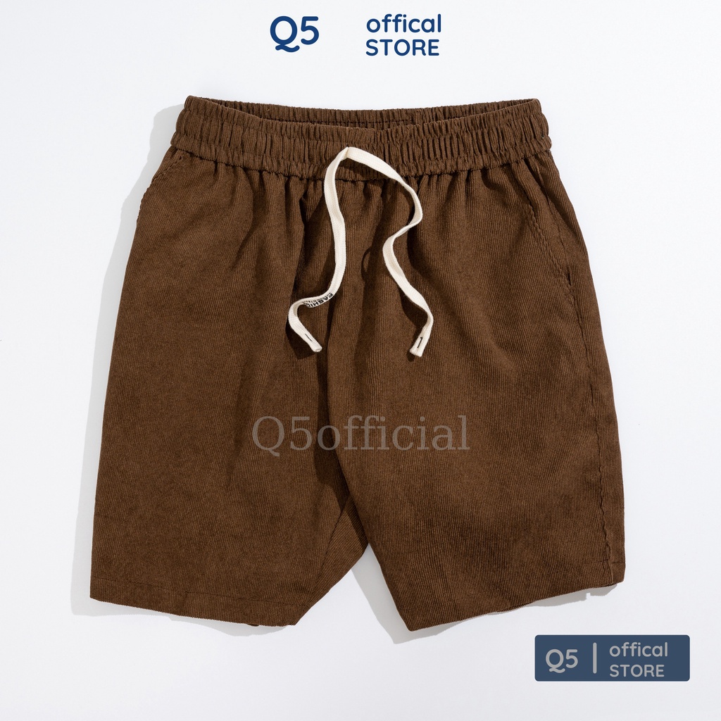 Quần Short Đùi Nhung Tăm Q5 Form Unisex Chất Mát Mẻ, Trẻ Trung