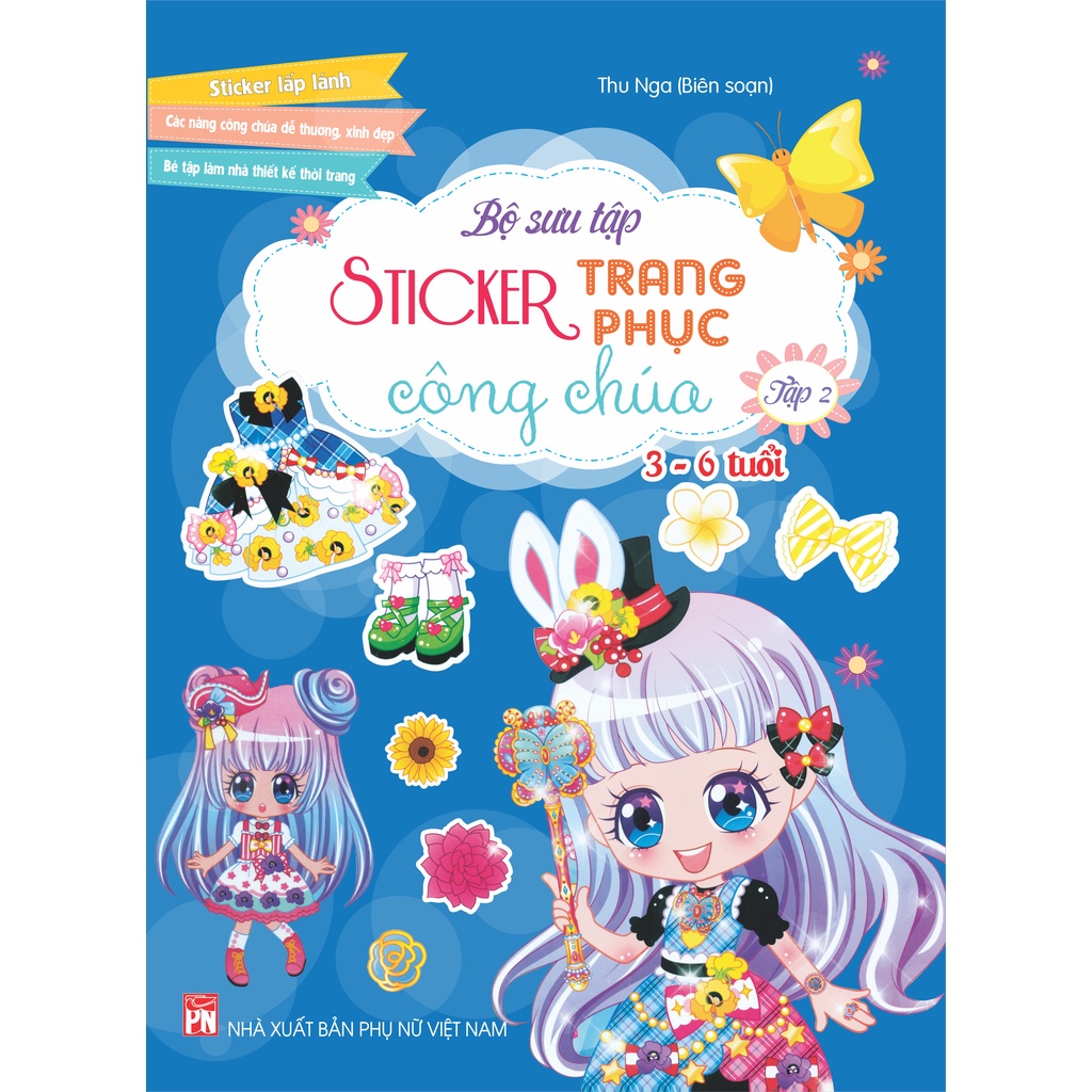 Sách Combo 4 cuốn Sticker trang phục công chúa 3-6 tuổi -ndbooks