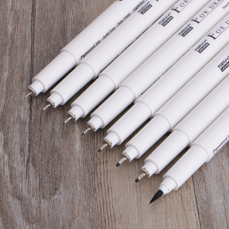 Bút Vẽ Phác Thảo Mực Đen Ngòi Mảnh Hình Ống Kim Ghim