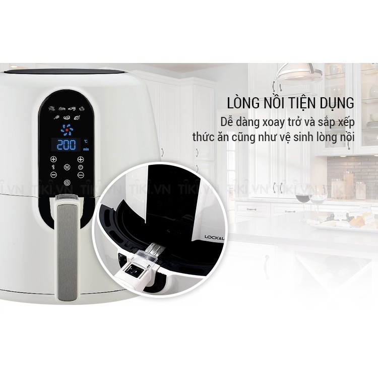 Nồi chiên không dầu Lock&amp;Lock Digital Eco Fryer_5.2L EJF351BLK Màu đen