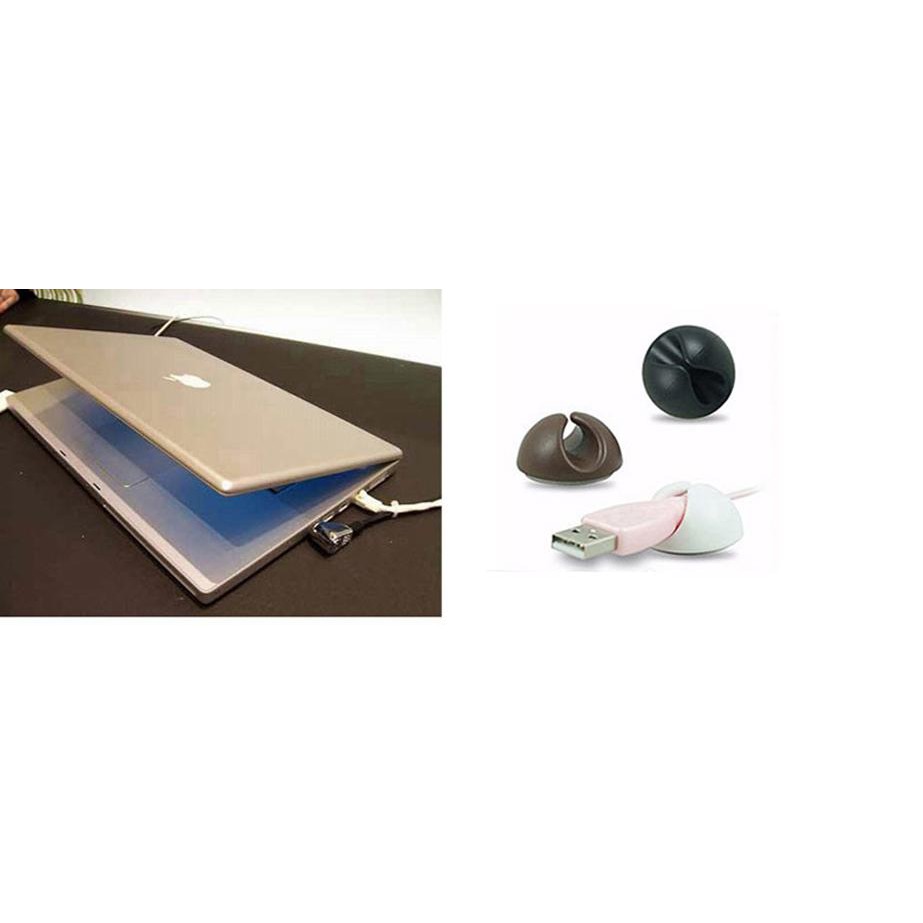 Bộ 3/6 núm kẹp giữ cố định dây điện, dây sạc, chuột, phím dán tường, để bàn | BigBuy360 - bigbuy360.vn