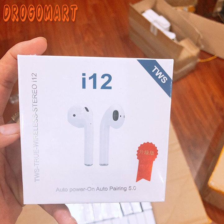 ( FREESHIP 99K ) Tai Nghe Bluetooth 5.0 TWS i12 Cảm Biến Vân Tay