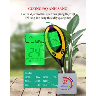 Máy đo độ PH trong đất 4in1( PH, nhiệt độ, độ ẩm và ánh sáng)