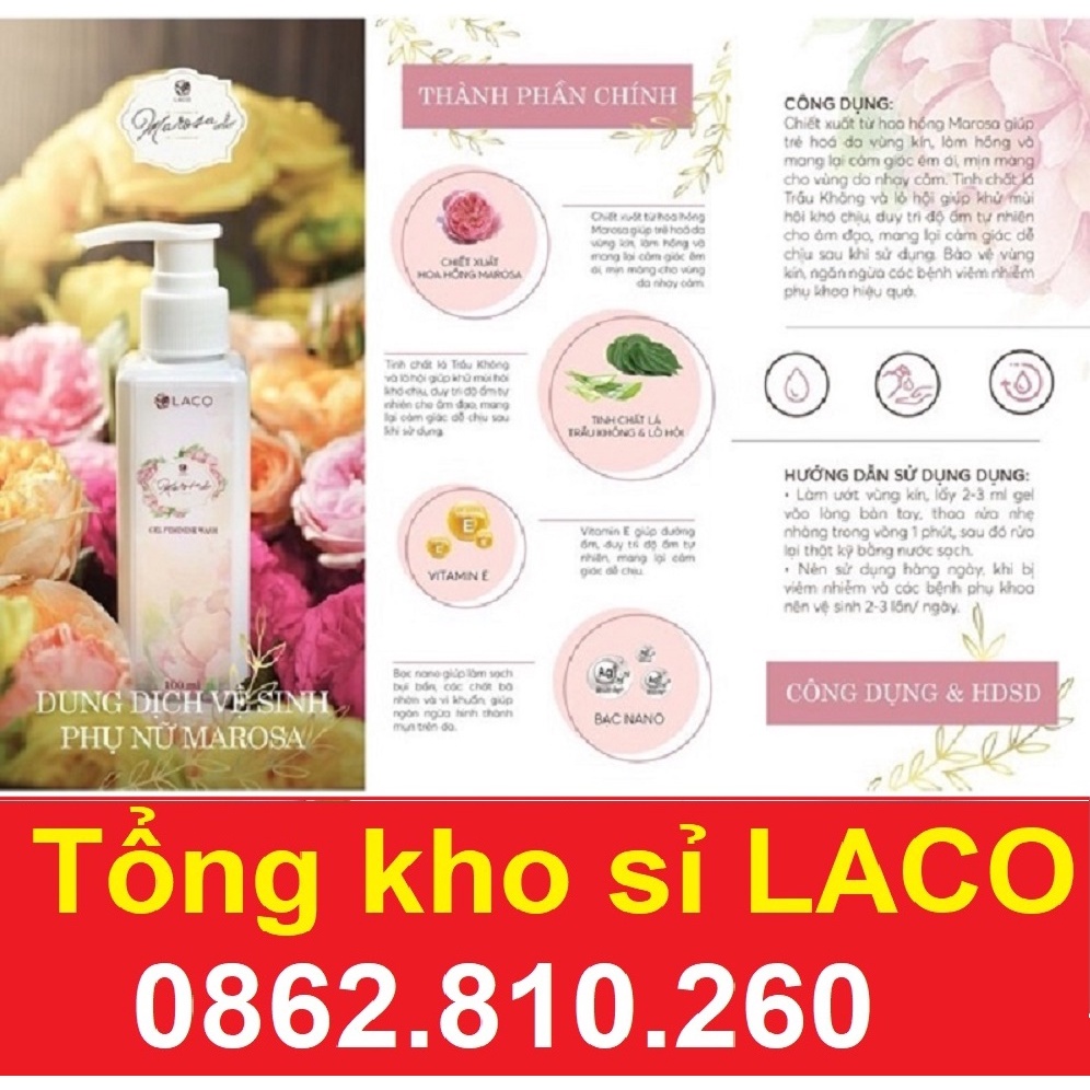 0397338681 gel dung dịch vệ sinh phụ nữ marosa laco chính hãng 125 ml
