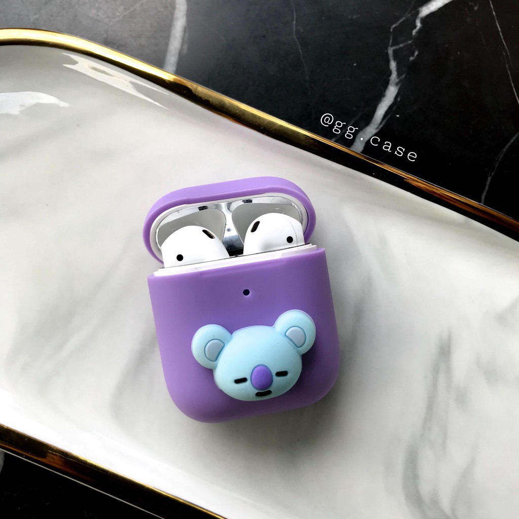 Ốp  tai nghe airpods, vỏ airpods BT21 BTS ARMY (hình thật)