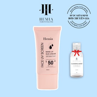 Kem chống nắng bảo vệ da Hemia SPF50+ chính hãng Hàn Quốc - nâng tông - make up, dưỡng trắng.