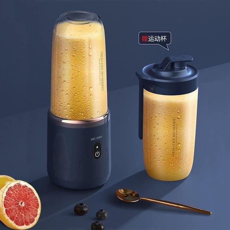 Máy Xay Sinh Tố Cầm Tay 6 Lưỡi 2 Cối Đi Du Lịch, Văn Phòng