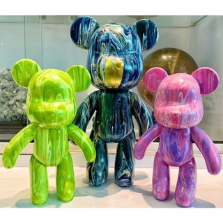 Bearbrick Màu Loang Tự Sơn size 23cm - Gấu BearBrick Handmade đổ màu