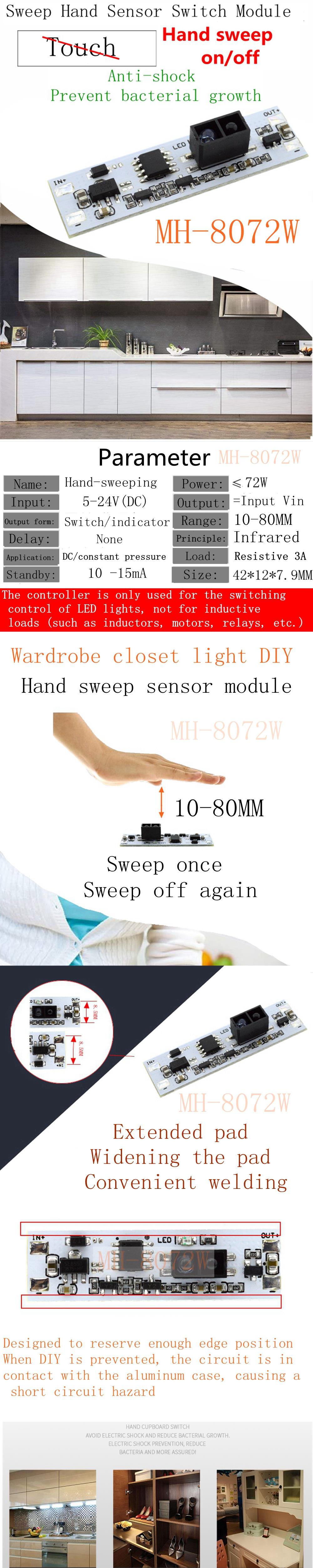 SENSOR SENSOR Mô Đun Công Tắc Cảm Biến Tự Động Mh-8072W Dc 5-24v 12v 72w 3a | WebRaoVat - webraovat.net.vn