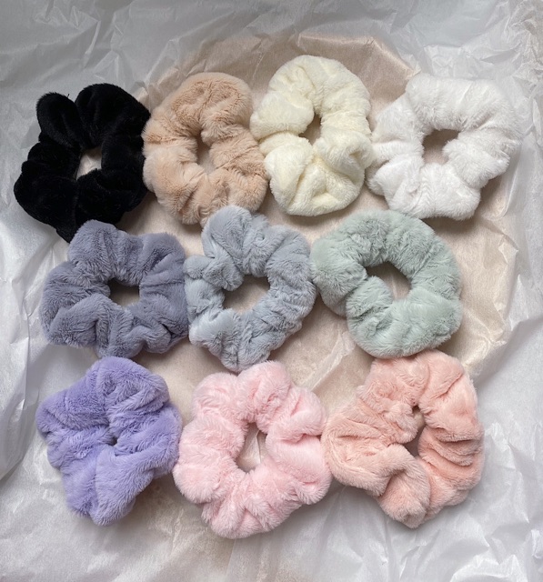 Dây cột tóc bông mềm mại rabbit hair scrunchies