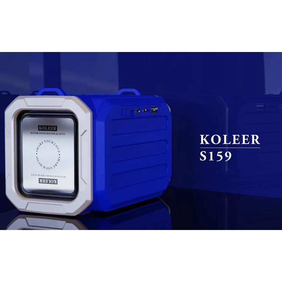Loa Bluetooth Koleer S159 Bass Cực Ấm. Chất Lượng Kèm Dây Đeo Hỗ Trợ USB/TF/AUX/FM. Âm Thanh Cực Đỉnh, Độ Bền Cực Cao