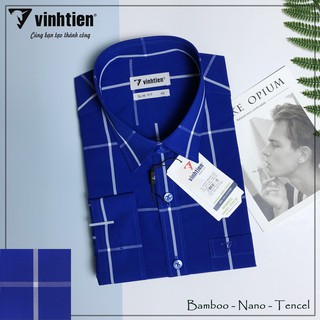 Áo sơ mi nam tay dài vạt bầu Slim Fit Bamboo Vĩnh Tiến 465 - G424