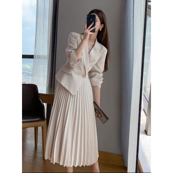 Đầm vest dập ly công sở siêu đẹp🍒