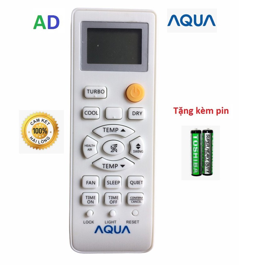 Điều Khiển điều hòa Aqua mặt trắng và 1 nút vàng các loại - remote điều hòa Aqua