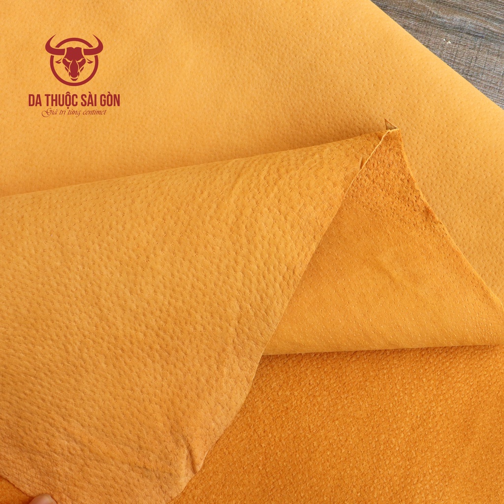 Da heo lộn làm lót độ dày 0.6 đến 0.8 mm thương hiệu Da Thuộc Sài Gòn - Da lộn handmade