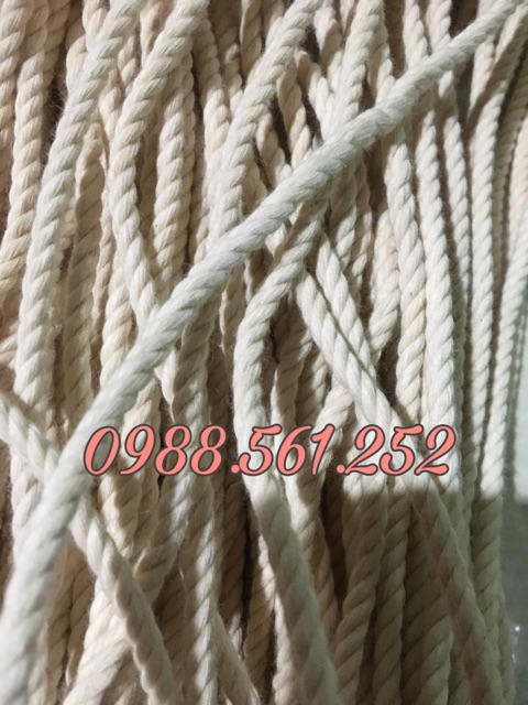 Dây đan ghế treo- sợi marcame cotton zin 100% - dây làm handmade , sợi 2ly 2mm 3ly; 3mm; 4ly 4mm; 5ly 5mm 6, 7, 8, 10mm