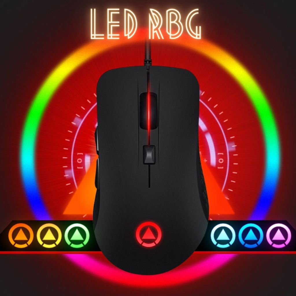 Chuột Dây Gaming Langtu G402 Led RBG Đổi Màu Tự Động, Có Chỉnh DPI, 6 Nút Phím, Click Chống Ồn