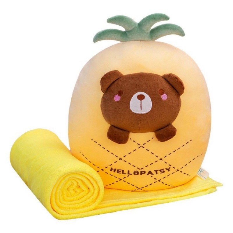 Chăn Trái Cây Kèm Thú – Vừa có thể dùng làm gối ôm + có chăn để đắp