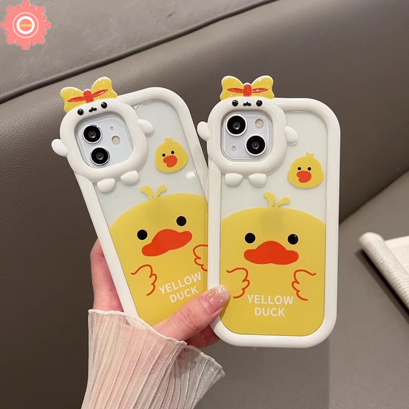 Ốp Điện Thoại Hình Chú Vịt Vàng 3D Cho iPhone 11 13 12 14 Pro MAX 7plus XR X XS MAX 7 8 6 6S 14 Plus SE 2020