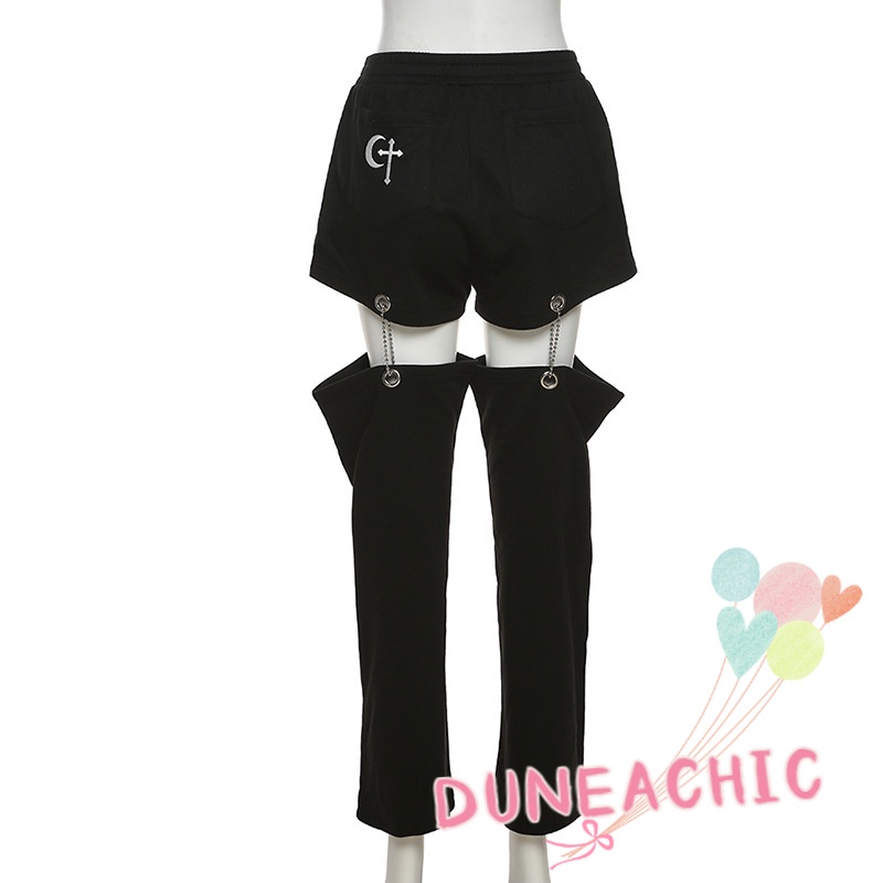 Quần Dài Lưng Cao Ống Đứng Phối Dây Xích Thời Trang Quyến Rũ Cho Nữ