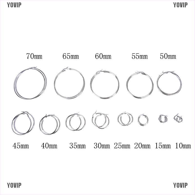 Bông tai tròn bằng thép không gỉ 2mm thời trang