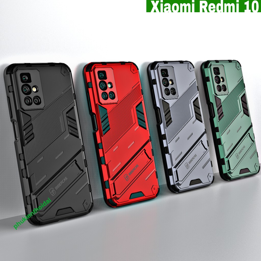Ốp lưng Redmi 9T / Note 9 4G 2021 / Redmi 10 Iron Man Ver 2 chống sốc giá đỡ xem phim cao cấp