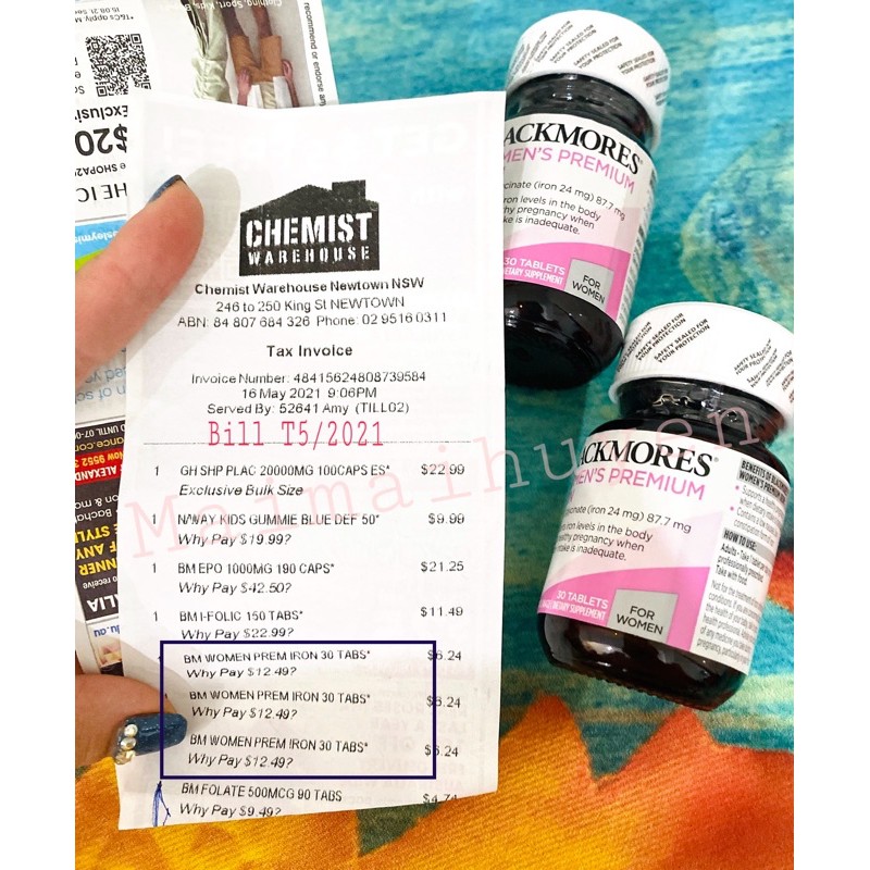 [Đủ bill+Tem Chemist] Viên Sắt Cho Bà Bầu Blackmores Pregnancy Iron không gây táo bón_30 viên | Thế Giới Skin Care