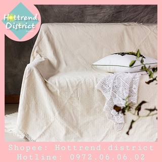 [ORDER ] Khăn phủ sofa/ Thảm phủ ghế sofa Trơn Trắng phong cách Bắc Âu