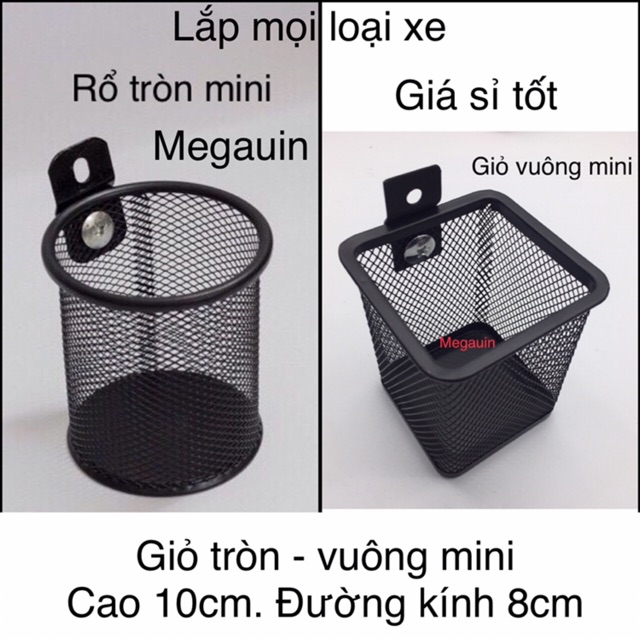 [Mã LIFEAUMAY giảm 10% tối đa 30k đơn 150k] Giỏ cạnh - rổ hông vuông , tròn xe máy