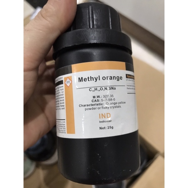 Hoá chất Methyl orange 25g C14H14N3NaO3S CAS 547-58-0 methyl da cam