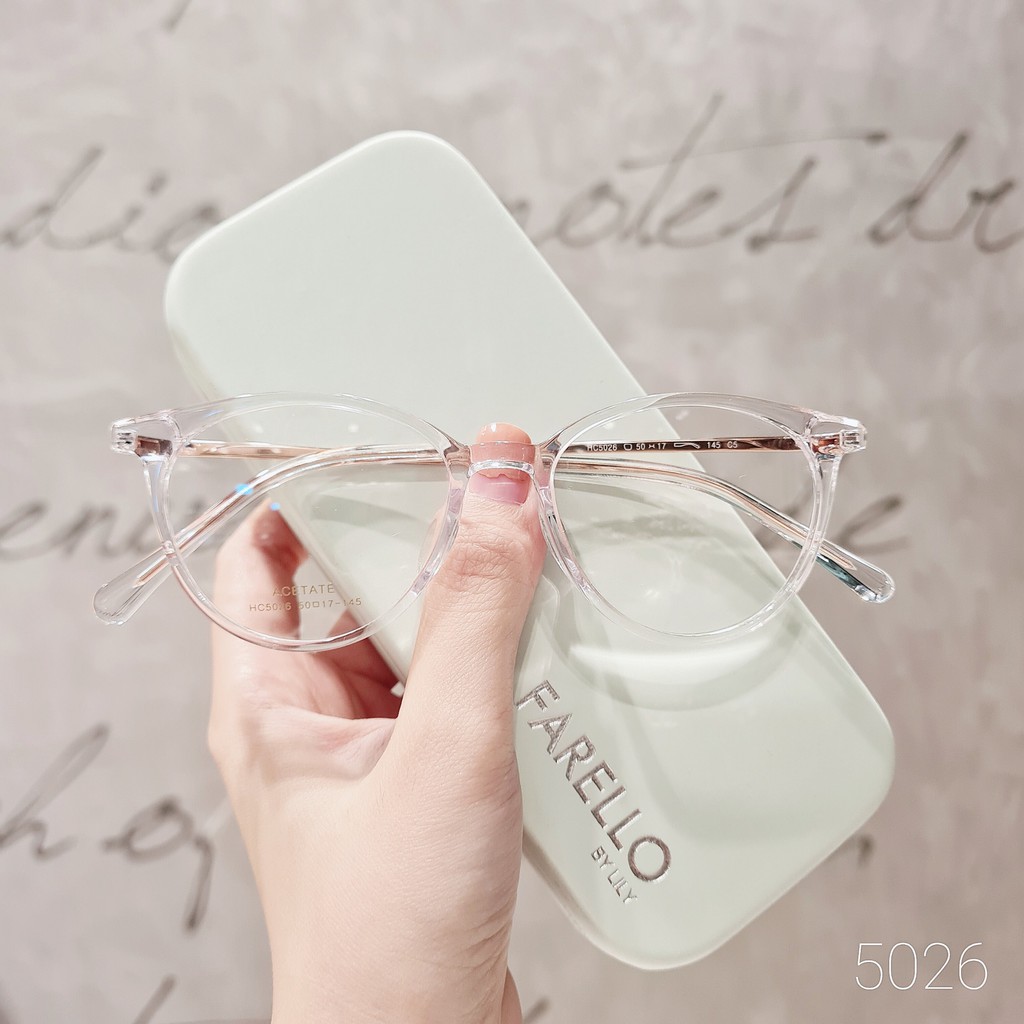 Gọng kính cận nhựa mắt kính tròn nhiều màu Lilyeyewear 5026